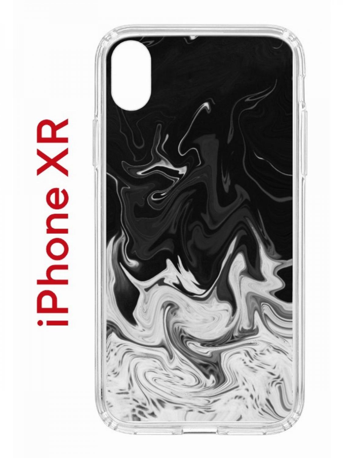 фото Чехол на iphone xr с принтом kruche print разводы краски, бампер с защитой камеры кruче