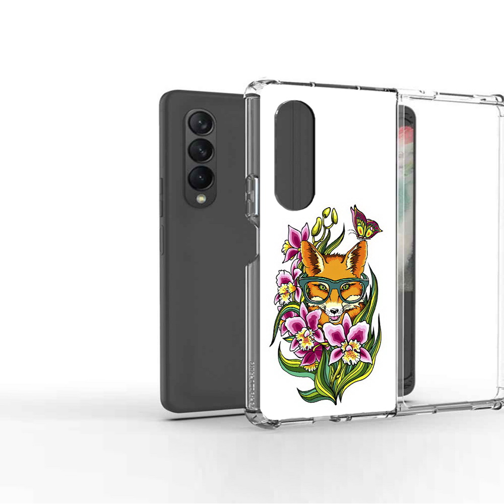 

Чехол MyPads Tocco для Samsung Galaxy Z Fold 3 Лиса в цветах, Прозрачный, Tocco