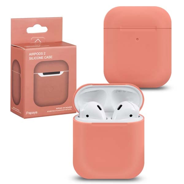 фото Чехол для airpods 1/2 silicone papaya #2 nobrand