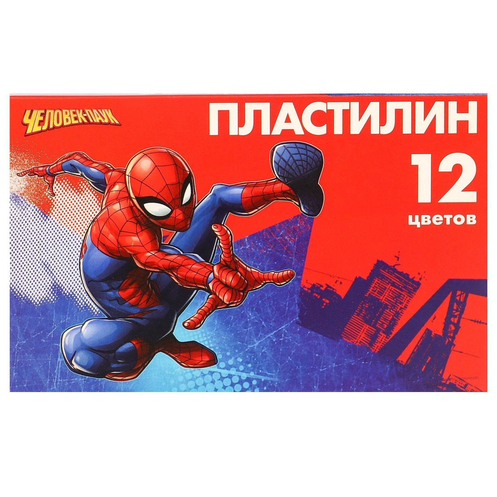 

Пластилин 12 цветов 180 г «Супергерой», Человек-паук, Разноцветный