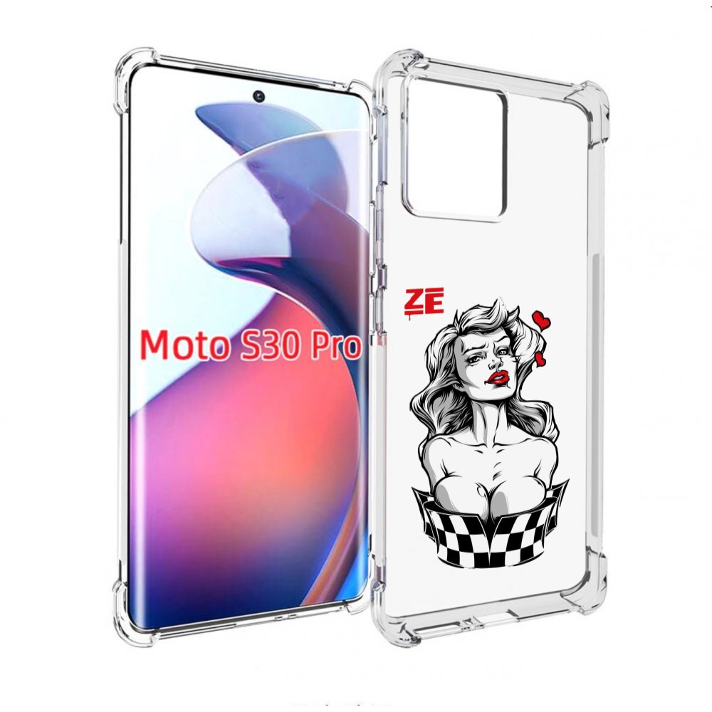 

Чехол MyPads черно белая девушка с красными губами женский для Motorola Moto S30 Pro, Прозрачный, Tocco