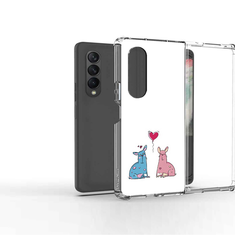 

Чехол MyPads Tocco для Samsung Galaxy Z Fold 3 Лама любовь, Прозрачный, Tocco