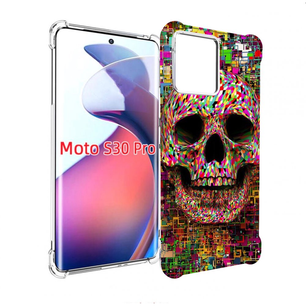 

Чехол MyPads череп красочные цвета для Motorola Moto S30 Pro, Прозрачный, Tocco