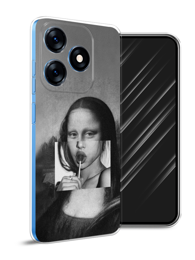 

Чехол Awog на Tecno Spark 10 "Mona Lisa sucking lollipop", Серый, 303650-9