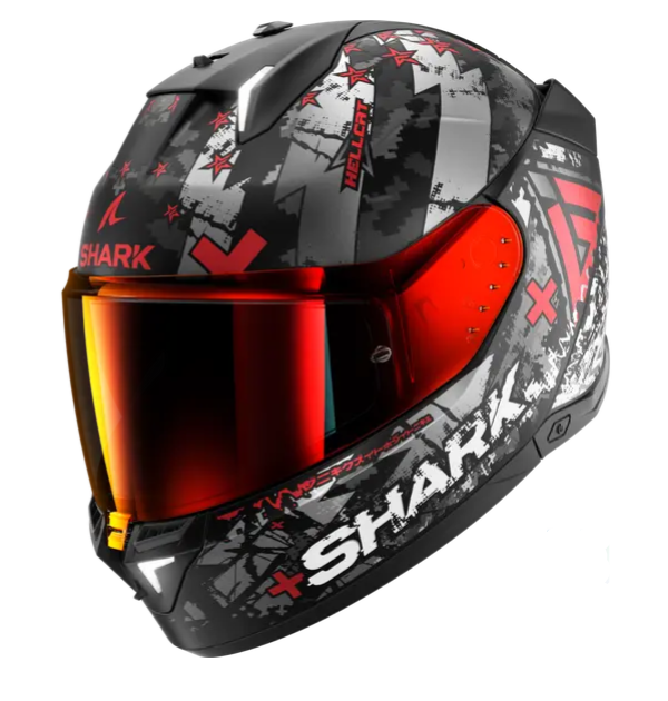 Шлем Shark SKWAL I3 HELLCAT MAT Black/Chrome/Red матовый XXL