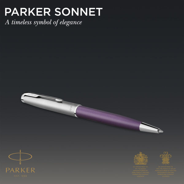 

Ручка шариковая Parker Sonnet Essentials SB K545 LaqViolet CT M черная подарочная упаковка, Essentials SB K545