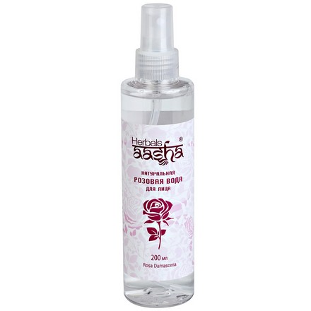 Розовая натуральная вода Aasha Herbals для лица, 200 мл крем для лица aasha herbals d10692 с шафраном и миндалем 50 мл