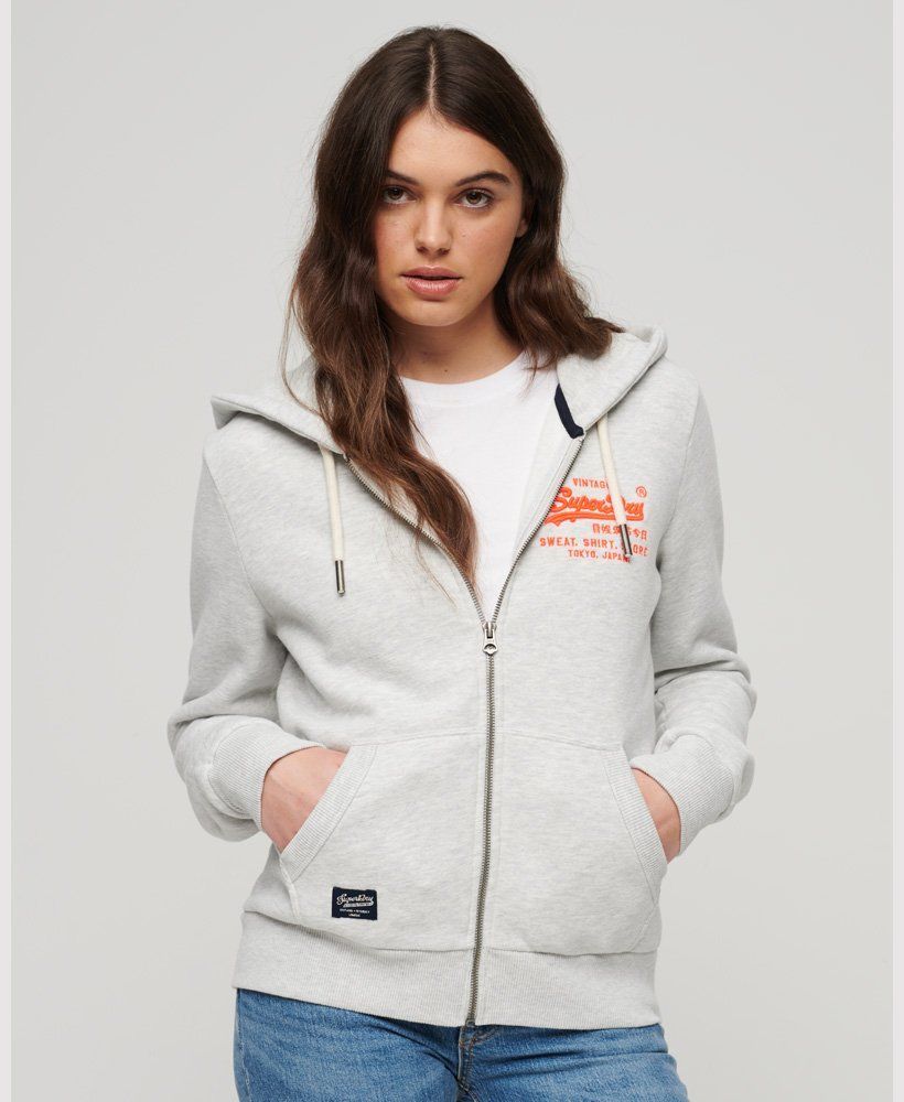 

Толстовка женская Superdry W2011988A серая 14 UK, Серый, W2011988A