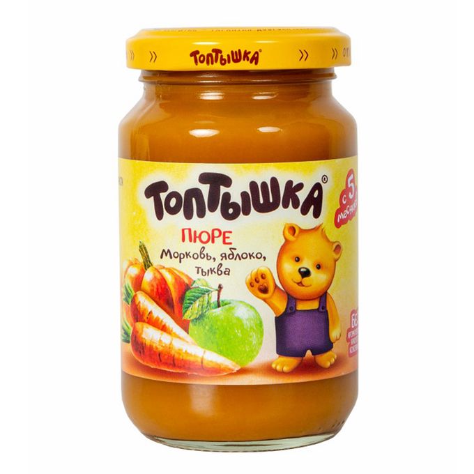 Пюре Топтышка морковь-яблоко-тыква с 5 месяцев 190 г