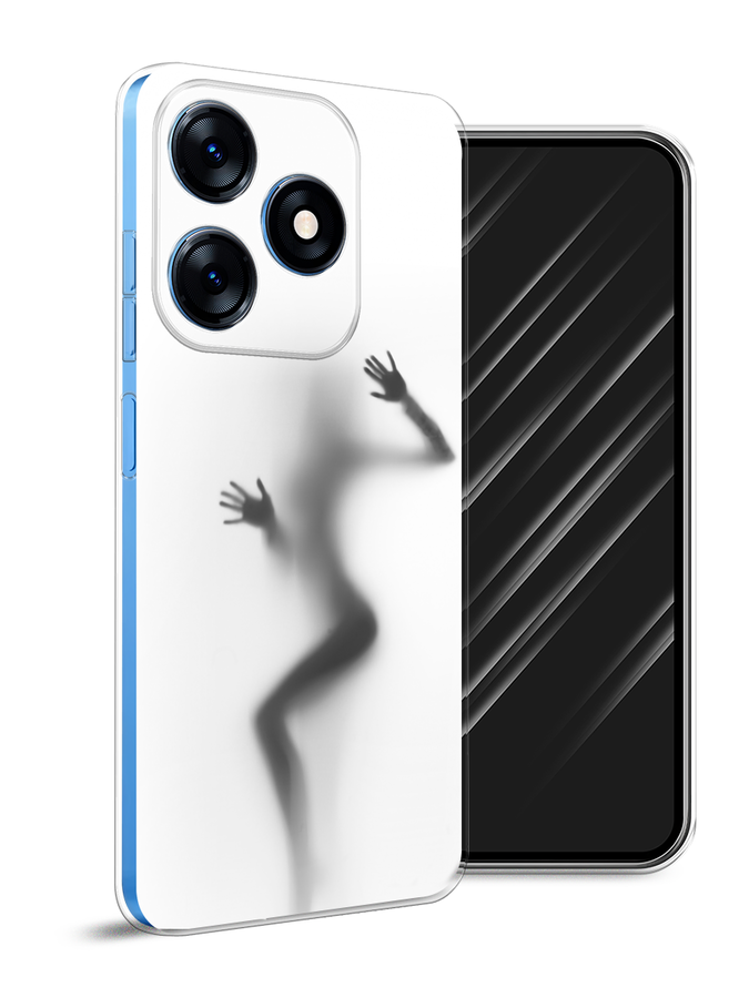 

Чехол Awog на Tecno Spark 10 "Девушка в душе", Серый;белый;черный, 303650-7