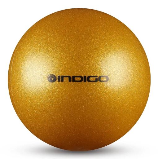 

Мяч для художественной гимнастики металлик Indigo 400 г In118 19 см с блестками (золотой), Золотистый, In118