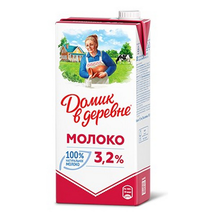 Молоко 3,2% нормализованное ультрапастеризованное 950 мл Домик в деревне БЗМЖ