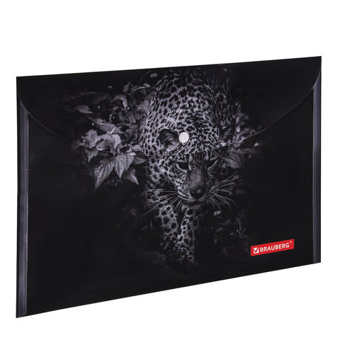 

Папка-конверт Brauberg Leopard с кнопкой А4