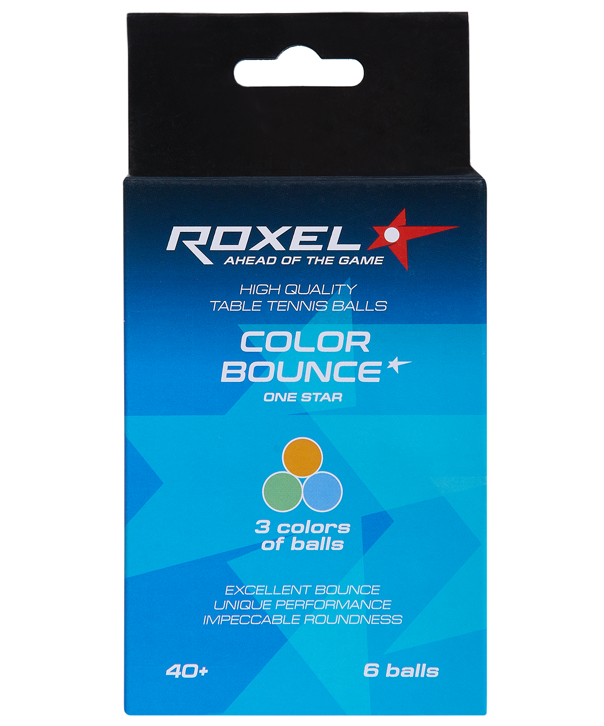 Мяч для настольного тенниса Roxel 1* Color Bounce, 6 шт.