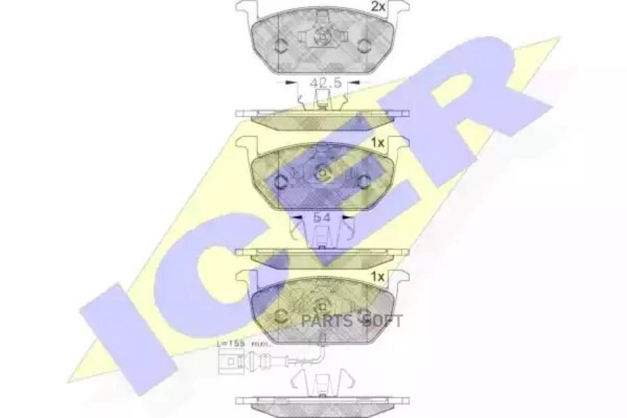 

Тормозные колодки ICER передние дисковые 182189