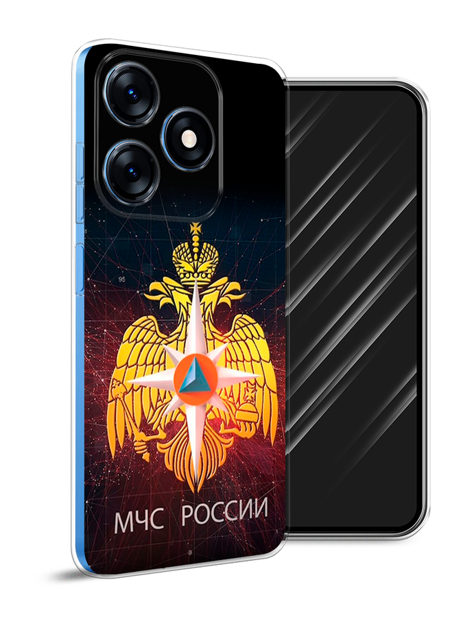 

Чехол Awog на Tecno Spark 10 "МЧС России", Черный;желтый;красный, 303650-5