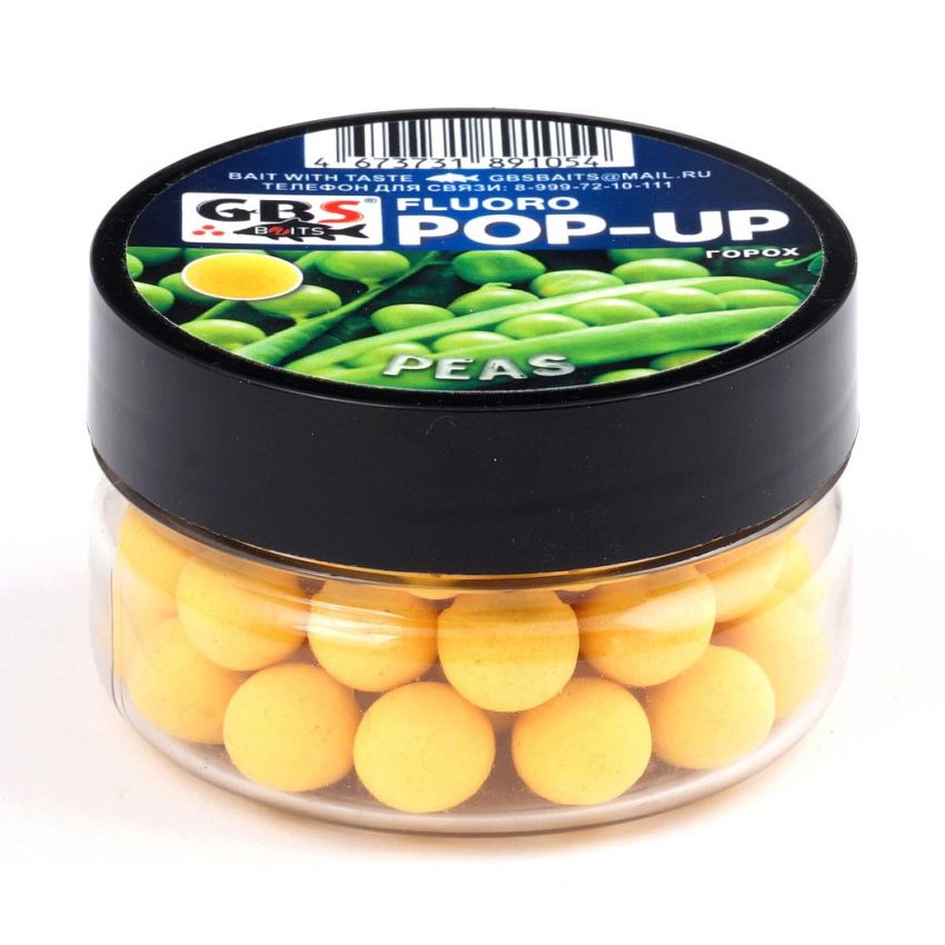 

Бойлы плавающие GBS BaITS Pop-Up 10 мм 56 гр Горох Жёлтый, плавающие Pop-Up 10 мм