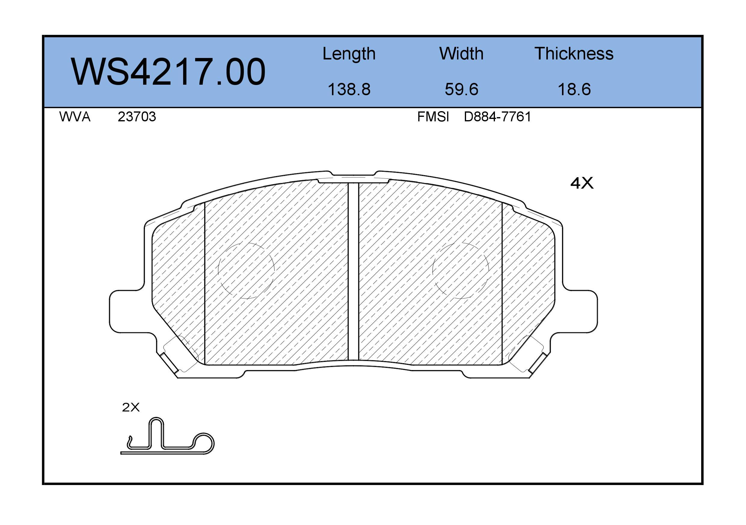 

Комплект тормозных колодок JEENICE ws421700