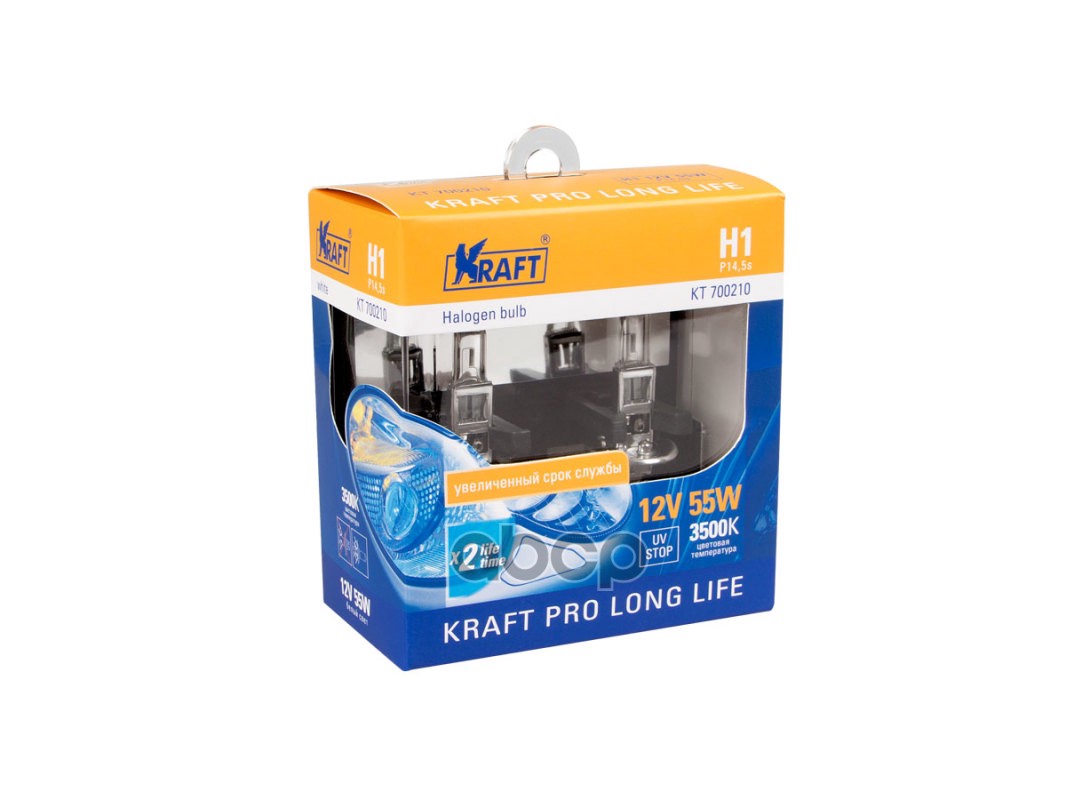 

Автолампа H1 12v 55w (P14,5s) Kraft Pro Long Life (2шт. Блистер) Kraft арт. KT700210