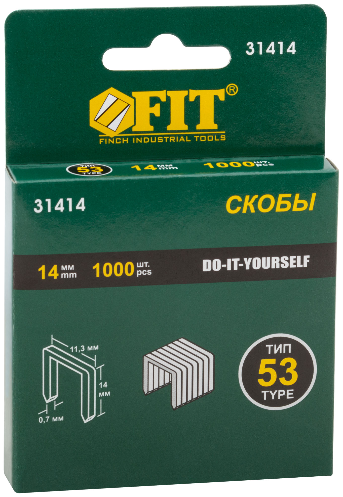 

Скобы для степлера (тип 53) 14 мм, 1000 шт. FIT 31414