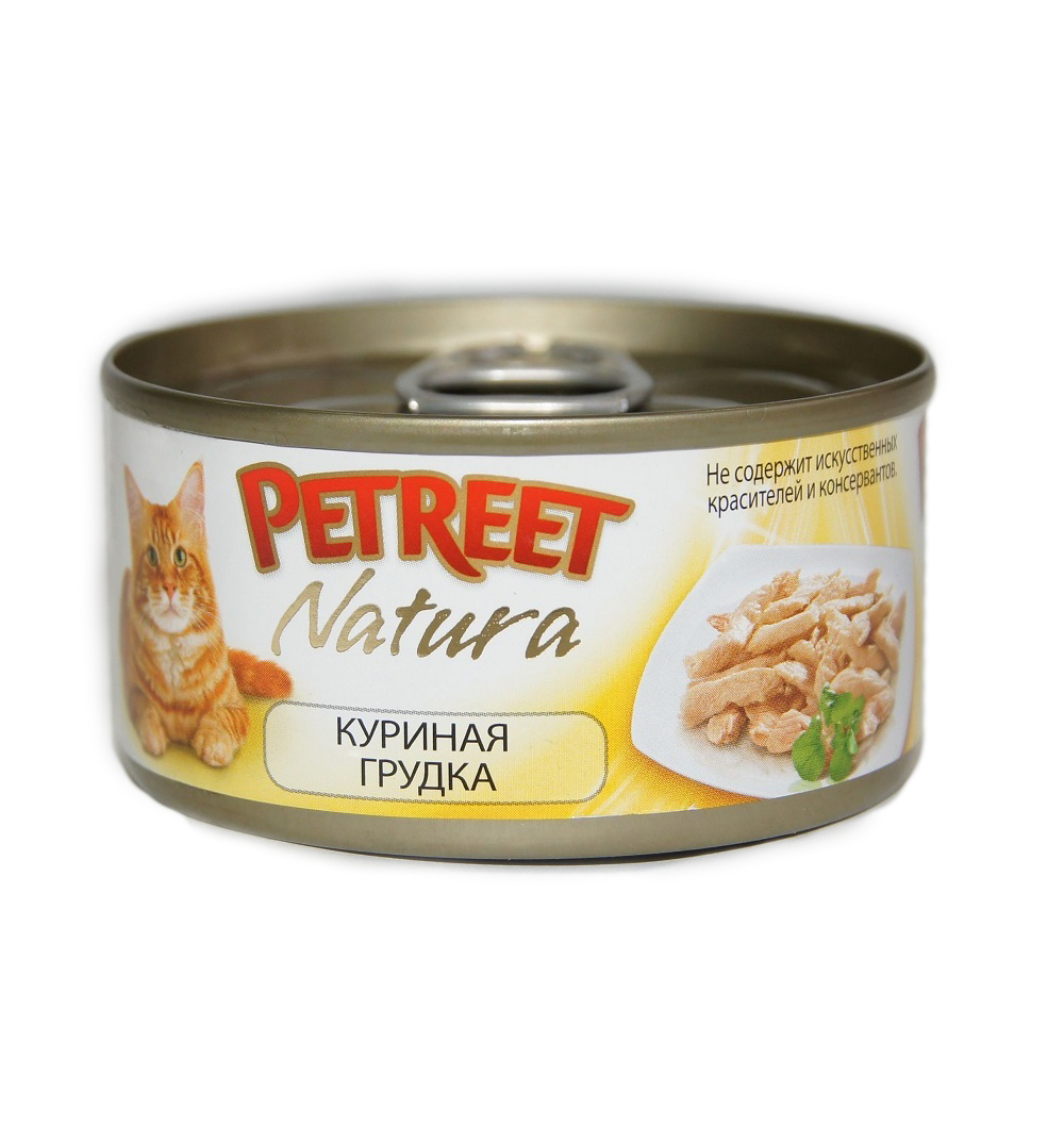 фото Консервы для кошек petreet, курица, 24шт по 70г