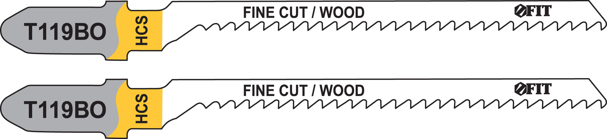 Пилки для лобзиков по дереву, 82/56/2 мм (Т119ВО), 2 шт. FIT 40937 пилки для электролобзика по дереву kraftool t119bo 50 мм 2 шт