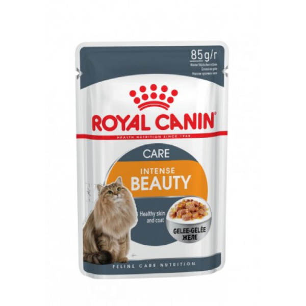 фото Влажный корм для кошек royal canin intense beauty, мясо, 24шт, 85г