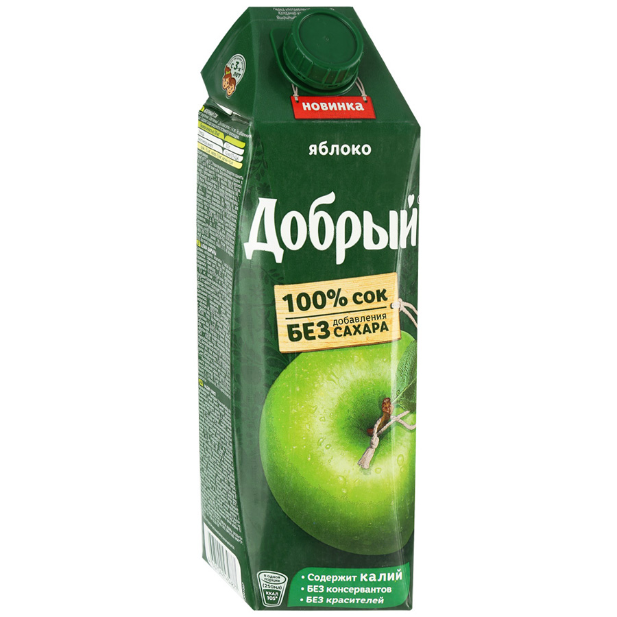 

Сок ДОБРЫЙ Яблоко T-Pack 1л*4 шт
