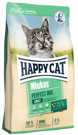 фото Сухой корм для кошек happy cat minkas perfect mix, птица, ягненок, рыба, 1,5кг