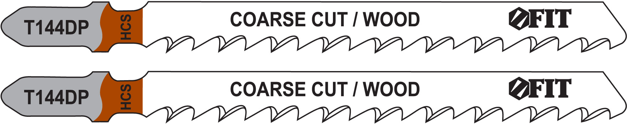 Пилки для лобзиков по дереву, 100/74/4 мм (T144DP), 2 шт. FIT 40939