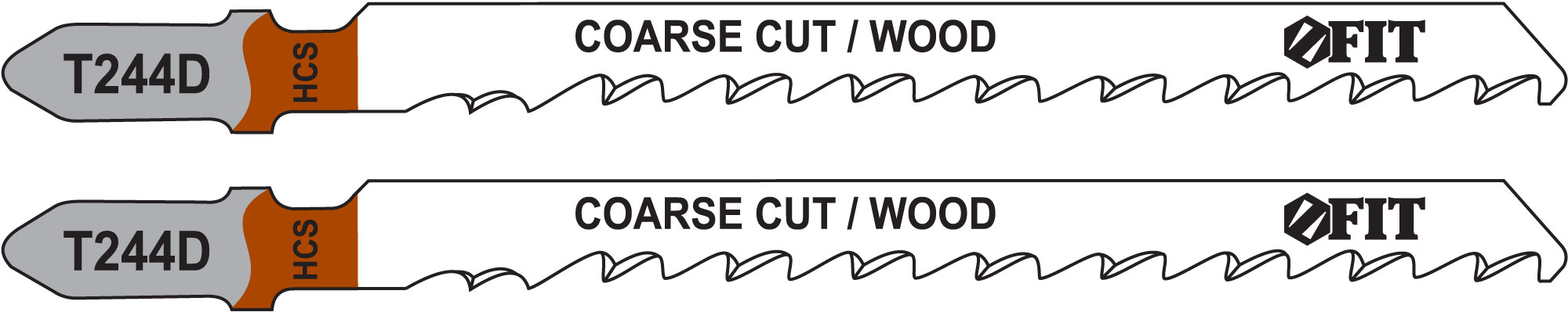 Пилки для лобзиков по дереву, 100/74/4,2 мм (T244D), 2 шт. FIT 40940