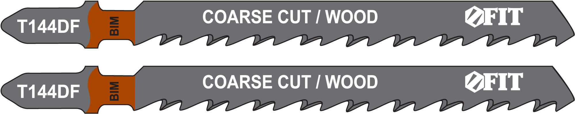 Пилки для лобзиков по дереву, 100/74/4 мм (Т144DF), 2 шт. FIT 40945