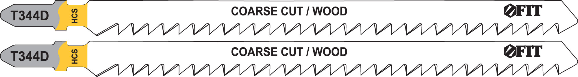Пилки для лобзиков по дереву, 151/126/4 мм (T344D), 2 шт. FIT 40942
