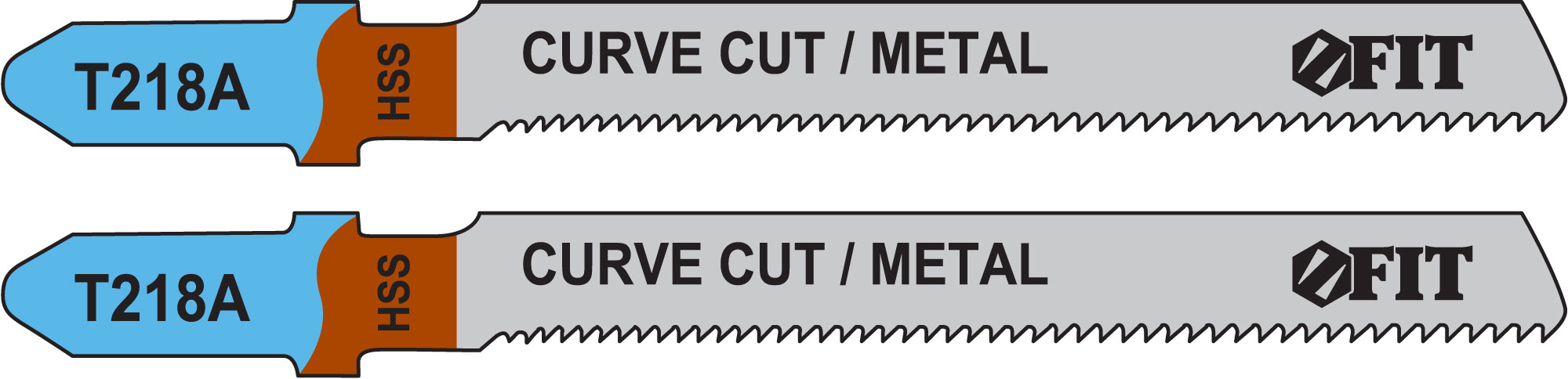 Пилки для лобзиков по металлу,  76/51/1,1 мм (T218A), 2 шт. FIT 40965