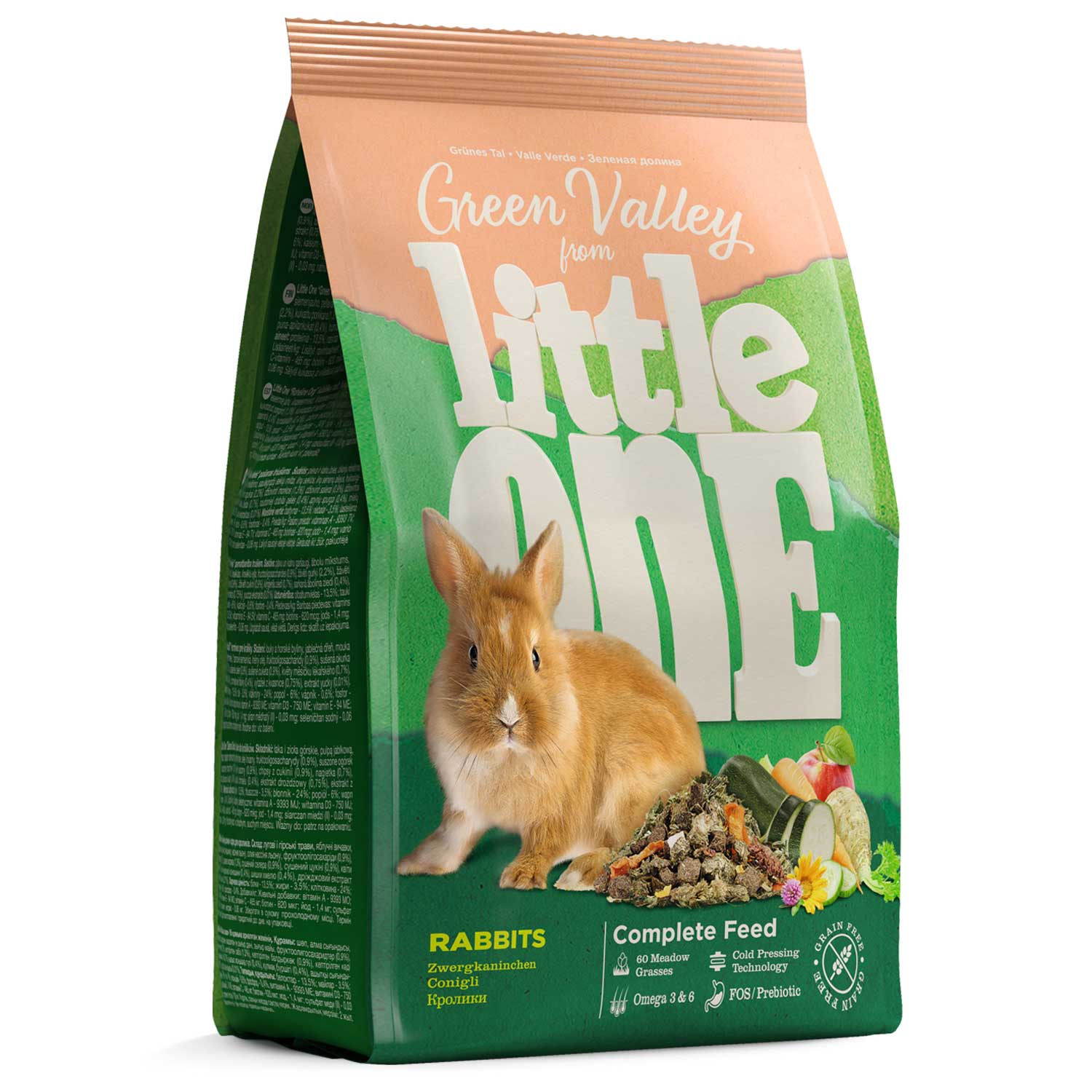Корм для кроликов Little One Green Valley, Зеленая долина, из разнотравья, 750г