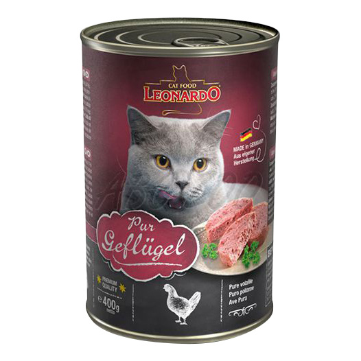 фото Консервы для кошек leonardo quality selection pure poultry, с птицей, 400г