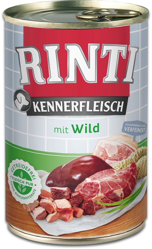 фото Консервы для собак rinti kannerfleisch adult, с дичью, 400г