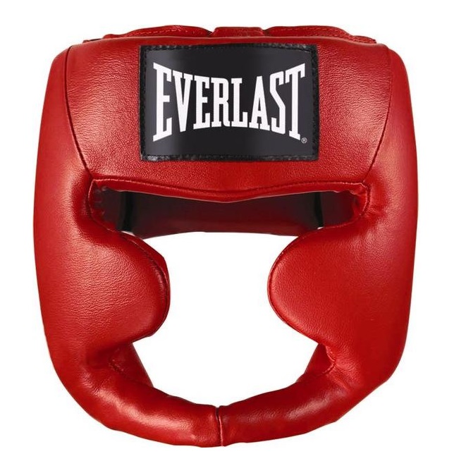 Шлем Everlast Martial Arts Leather Full Face, красный, S/M