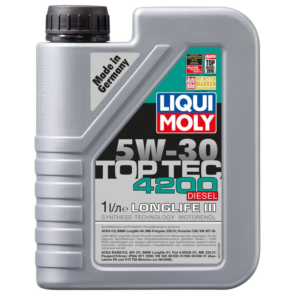 

Моторное масло Liqui Moly Top Tec 4200 Diesel 5W30 1л, Top Tec 4200 Diesel