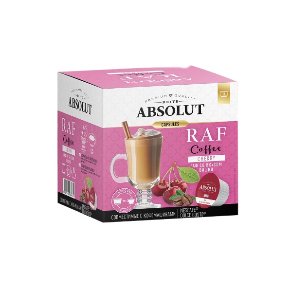 Кофе в капсулах Absolut Drive Раф со вкусом вишни, для кофемашины Dolce Gusto, 12 шт.