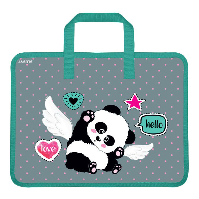 

Папка-портфель на молнии А4 deVente Panda фиолетовая