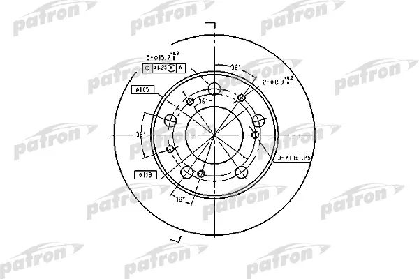 

Тормозной диск PATRON PBD1118