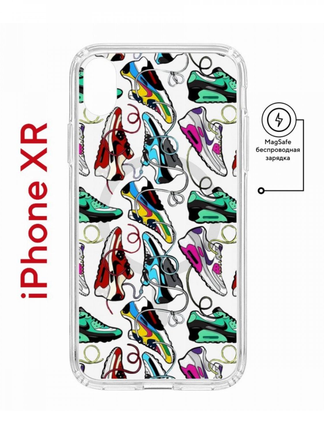 фото Чехол на iphone xr magsafe kruche print кроссы nike air max противоударный с магнитом кruче