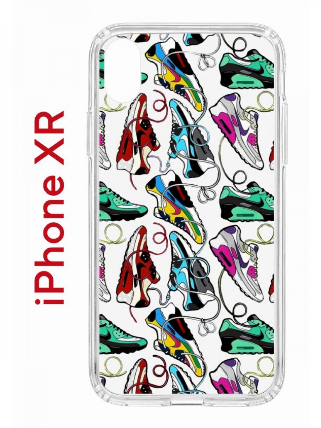 фото Чехол на iphone xr с принтом kruche print кроссы nike air max, бампер с защитой камеры кruче