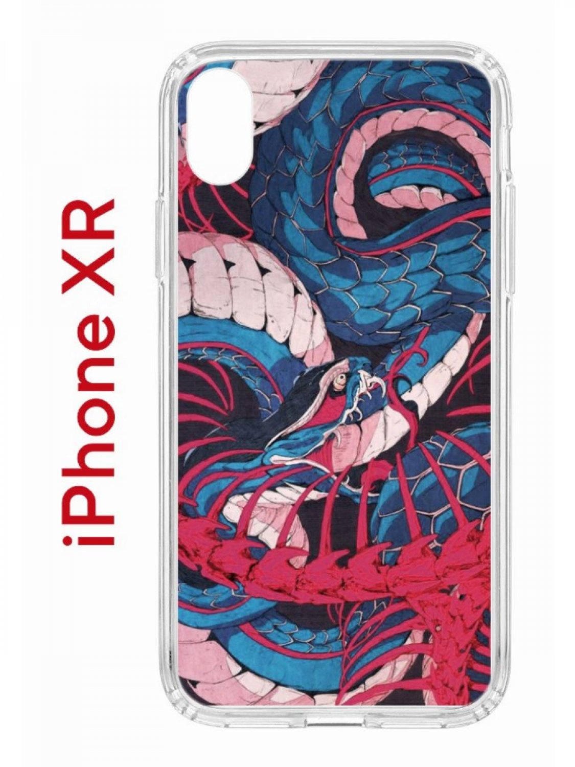 Чехол на iPhone XR с принтом Kruche Print Японская змея, бампер с защитой камеры