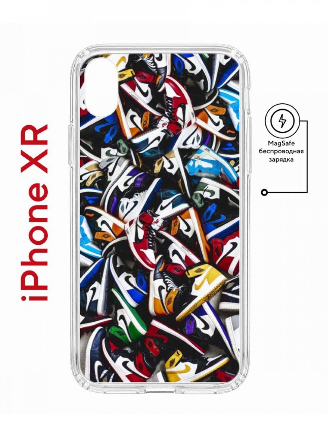 фото Чехол на iphone xr magsafe kruche print кроссовки nike air противоударный с магнитом кruче