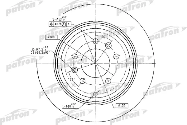 

Диск тормозной задн PEUGEOT: 605 89-99 PATRON PBD2582