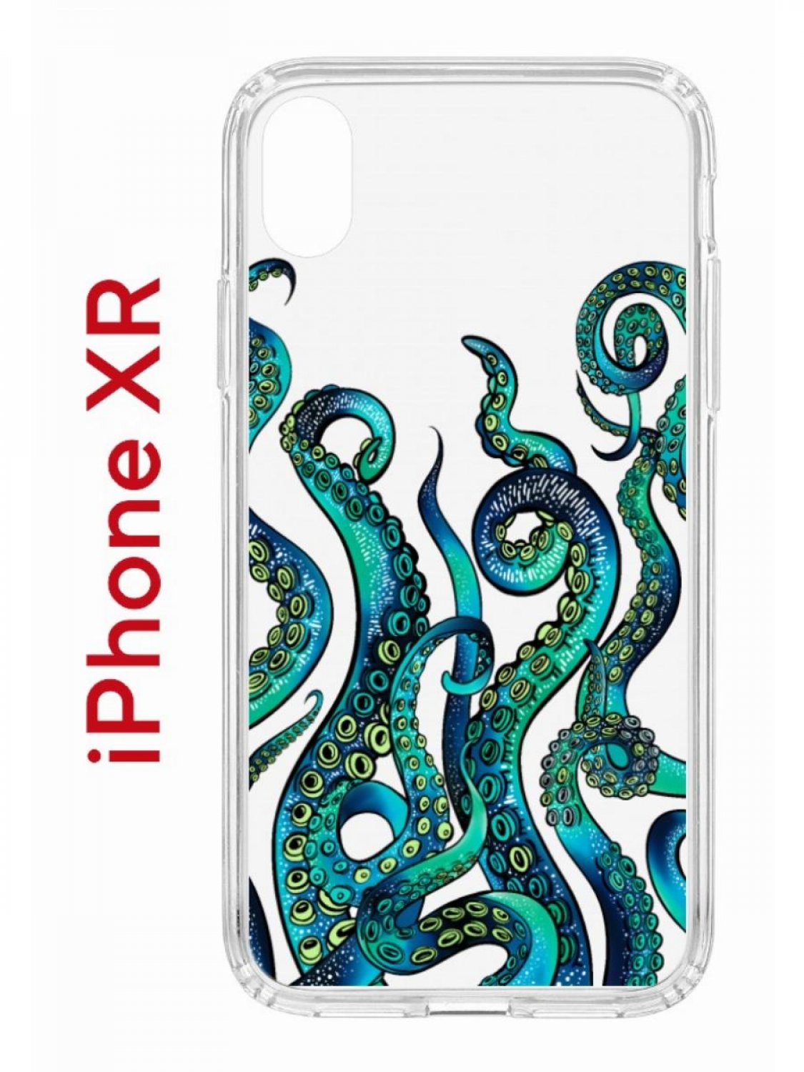 фото Чехол на iphone xr с принтом kruche print щупальца, бампер с защитой камеры кruче