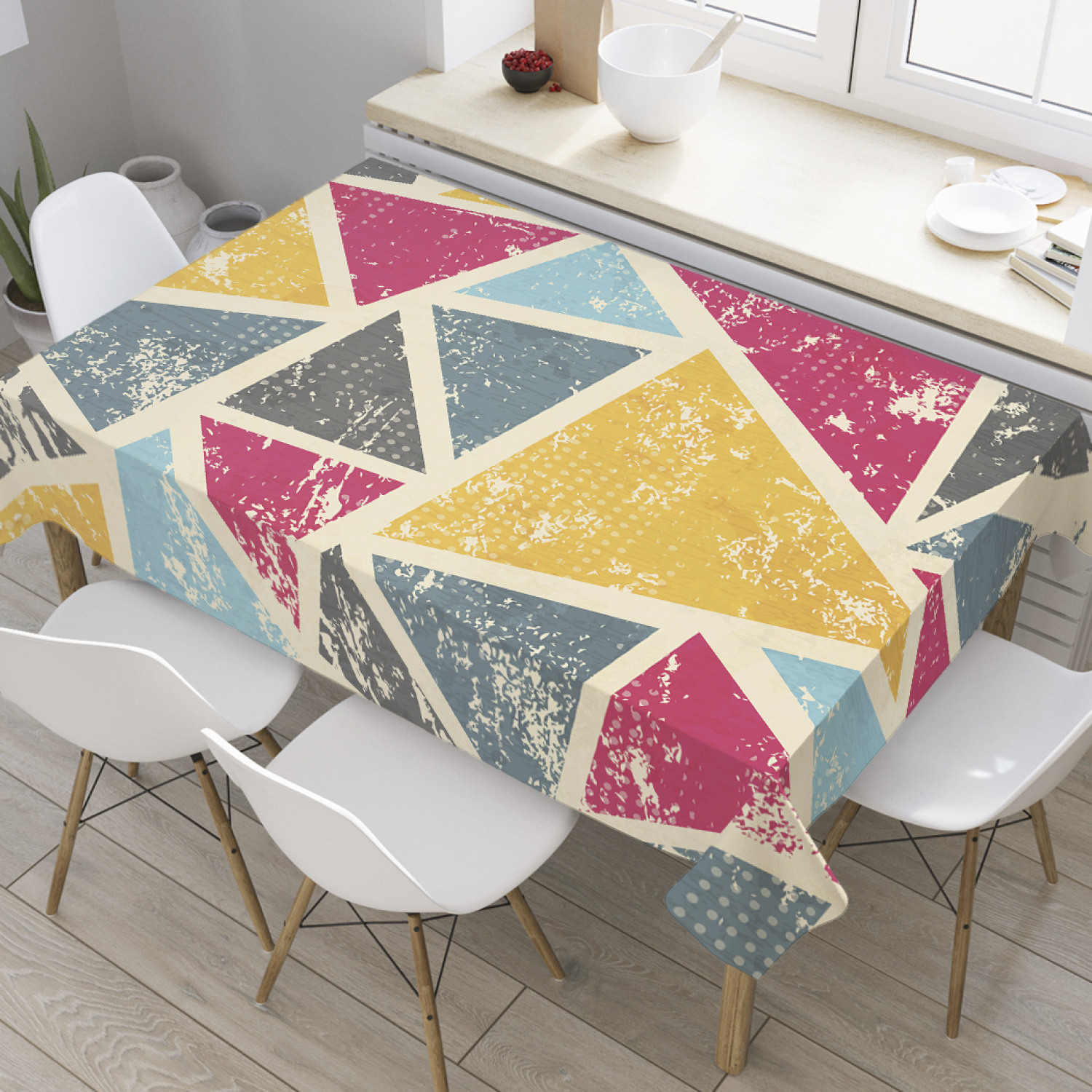 

Скатерть прямоугольная JoyArty "Величина треугольников" из оксфорда, 120x145 см, Бежевый, Величина треугольников