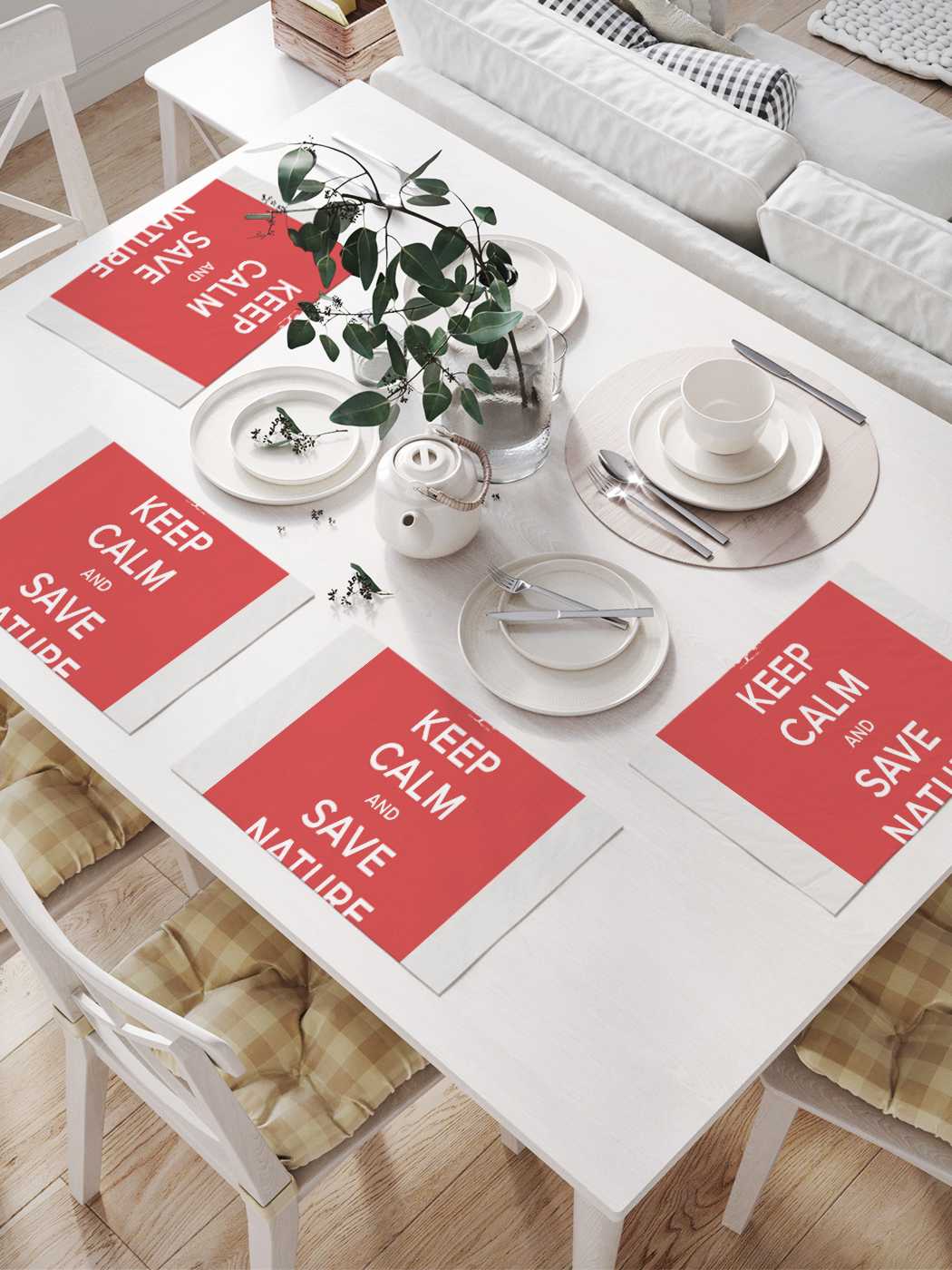 

Комплект салфеток JoyArty "Сохрани природу" для сервировки стола (32х46 см, 4 шт.), Сохрани природу